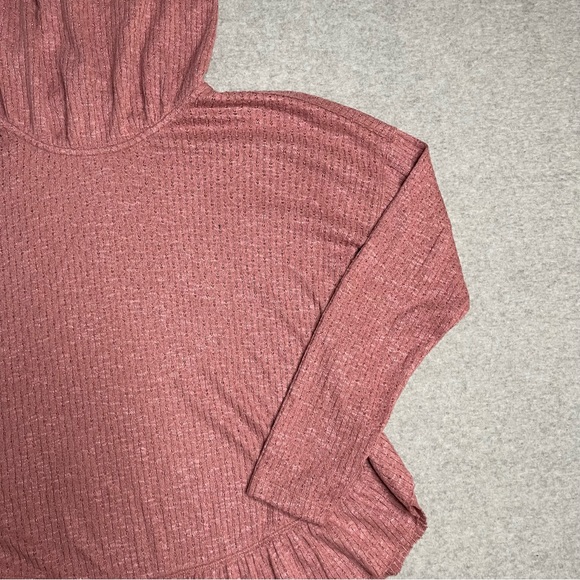 Anthropologie Maeve Top Womens XS Solid Red Cowl Neck Peplum - Picture 4 of 12